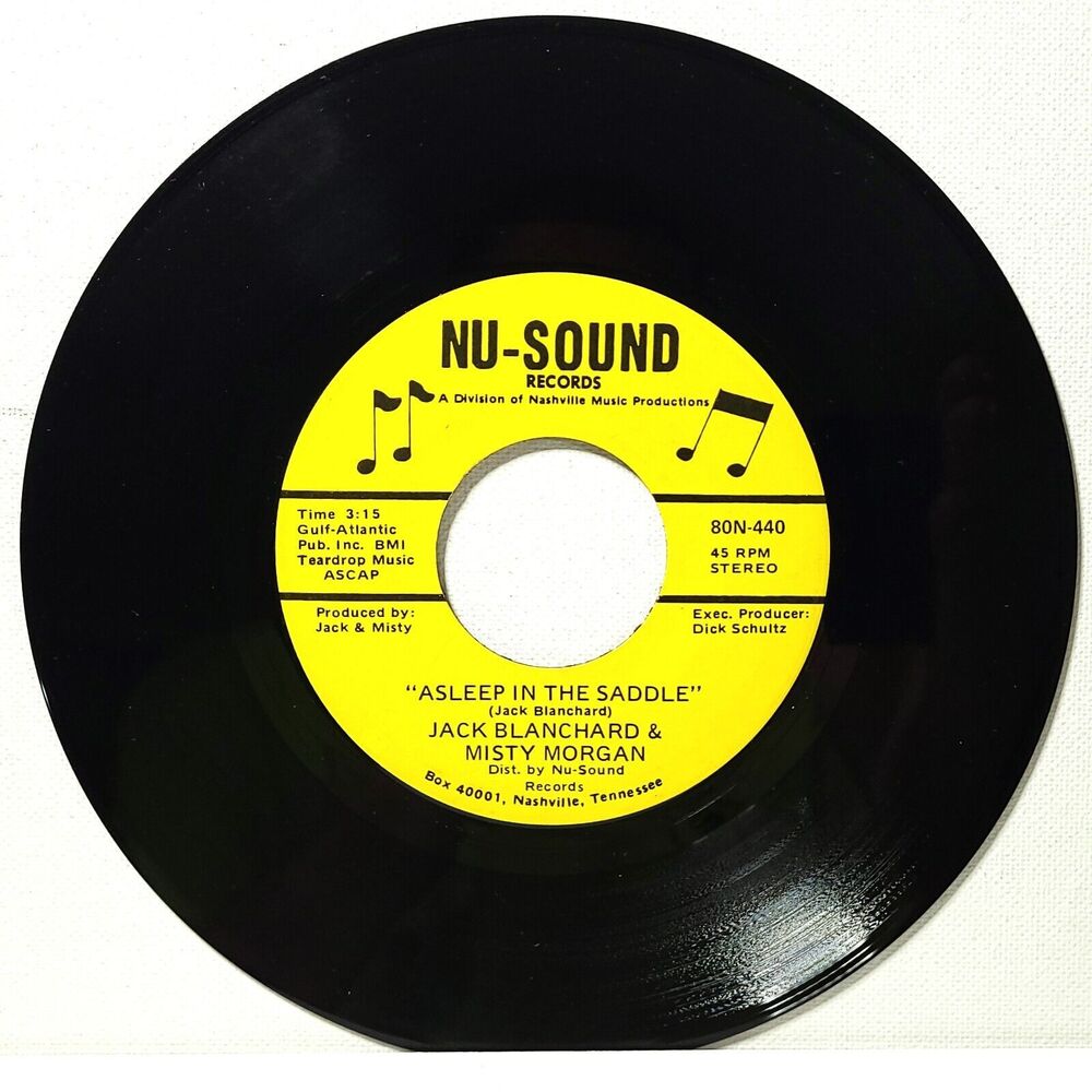Jack Blanchard & Misty Morgan ‎45 Asleep In The Saddle / Island Of Love M-
